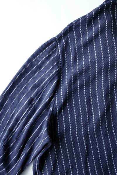 画像9: FOLL       khadi cotton stripe jacket・navy