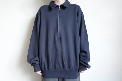 画像11: FOLL       superfine cotton sweat halfzip・navy