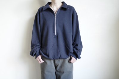 画像18: FOLL       superfine cotton sweat halfzip・navy