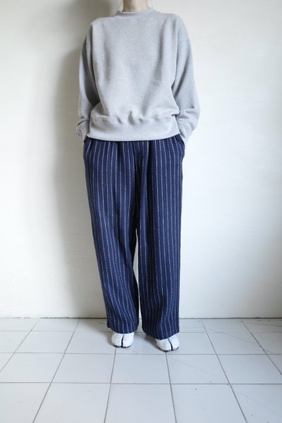 画像12: FOLL       khadi cotton stripe pants・navy