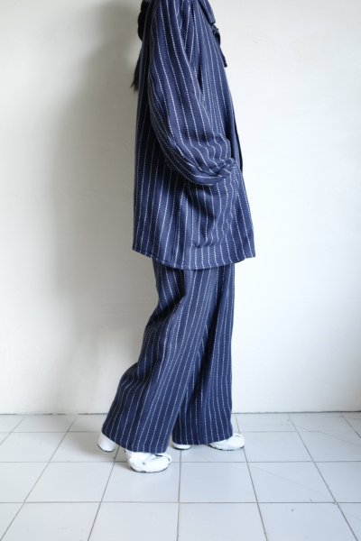 画像16: FOLL       khadi cotton stripe jacket・navy