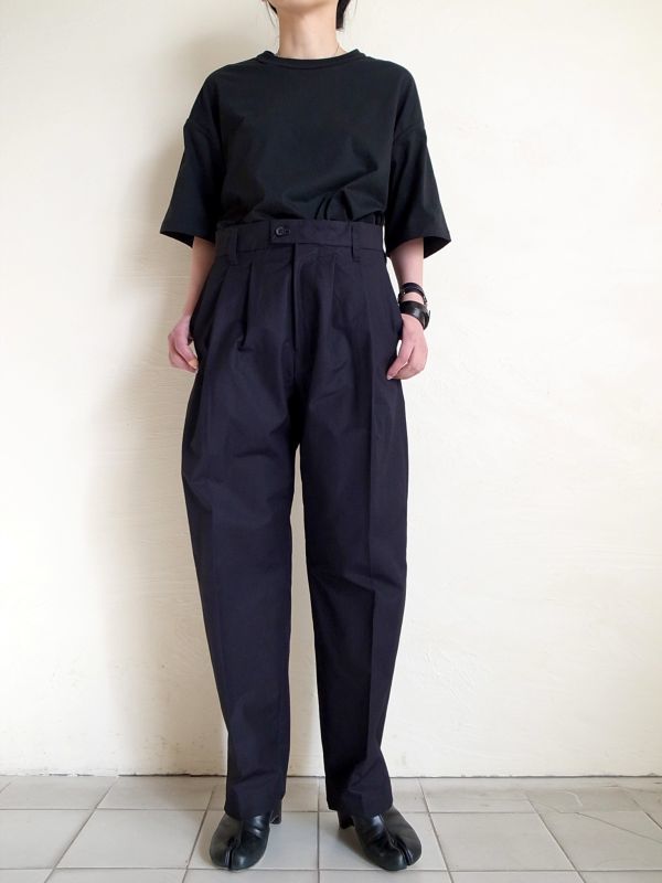 stein WIDE TAPERED TROUSERS_B・DARK NAVY - tity