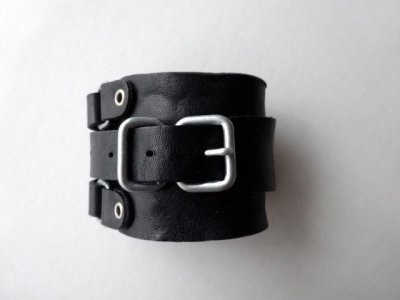 画像2: PEEL&LIFT       leather wrist strap レザーリストバンド・black