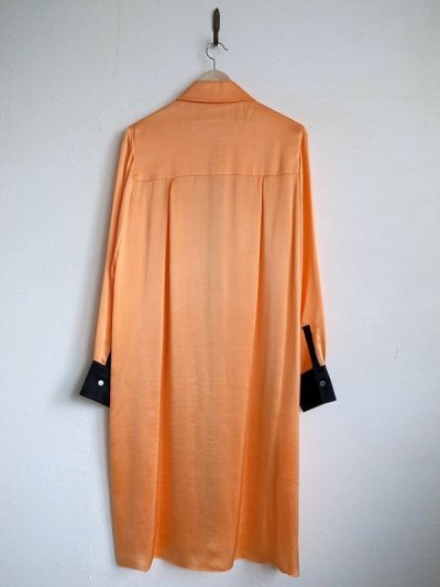 画像2: TOKIKO MURAKAMI       トキコ ムラカミ 30%OFF シャツドレス・オレンジ×ブラック