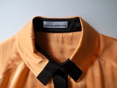 画像3: TOKIKO MURAKAMI       トキコ ムラカミ 30%OFF シャツドレス・オレンジ×ブラック
