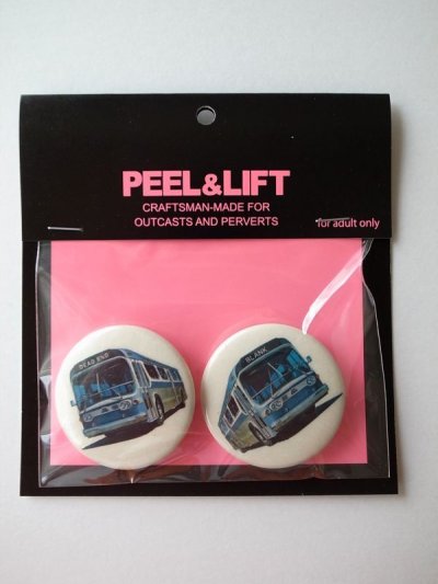 画像2: PEEL&LIFT       bus badge 38mmx2 バッチ・ホワイト