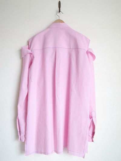 画像1: sulvam       サルバム  "Open sleeve SH"オープンスリーブビックシャツ・ピンク