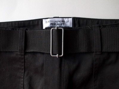画像1: PEEL&LIFT        black satin bondage trousers modern ブラックボンテージトラウザース