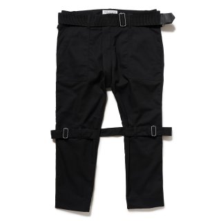 PEEL&LIFT black satin bondage trousers modern ブラックボンテージトラウザース - tity