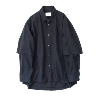 stein FLY FRONT SLEEVE OVERSIZED SHIRT・MID NIGHT - tity