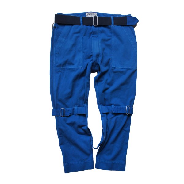 画像1: PEEL&LIFT        bondage trousers modern with bum flap バムフラップ付ボンテージトラウザース・ブルー (1)