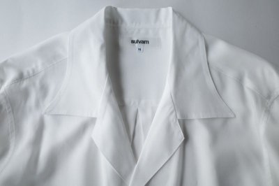 画像2: sulvam       サルバム ”tencel open coller shirt”テンセルテープ付きオープンシャツ