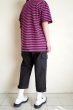 画像14: PEEL&LIFT        stripe marx pocket tee shirt マルクスパッチポケット付ボーダーTシャツ・ピンクxブラック (14)