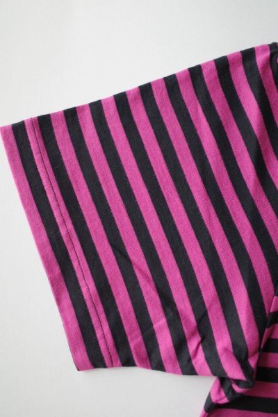 画像3: PEEL&LIFT        stripe marx pocket tee shirt マルクスパッチポケット付ボーダーTシャツ・ピンクxブラック