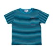 画像1: PEEL&LIFT        stripe marx pocket tee shirt マルクスパッチポケット付ボーダーTシャツ・ブルーxブラック (1)