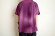 画像10: PEEL&LIFT        stripe marx pocket tee shirt マルクスパッチポケット付ボーダーTシャツ・ピンクxブラック (10)