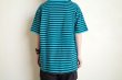 画像10: PEEL&LIFT        stripe marx pocket tee shirt マルクスパッチポケット付ボーダーTシャツ・ブルーxブラック (10)