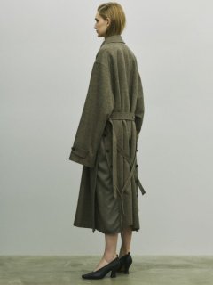 stein INVERTED PLEATS BALMACAAN COAT・HERRINGBONE - tity