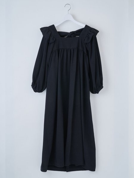 画像1: naokitomizuka       コットンバックリボンドレス・ブラック (1)