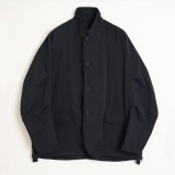 UNTRACE UNTRACE BASIC BOX STRETCH SMOCK L/S・DARK NAVY - tity