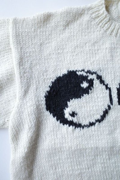 画像3: MacMahon Knitting Mills       Line Yin&Yang Crew Ncek Knit・WHITE