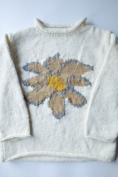 画像1: MacMahon Knitting Mills       ×niche All Roll Knit Flower・white (1)