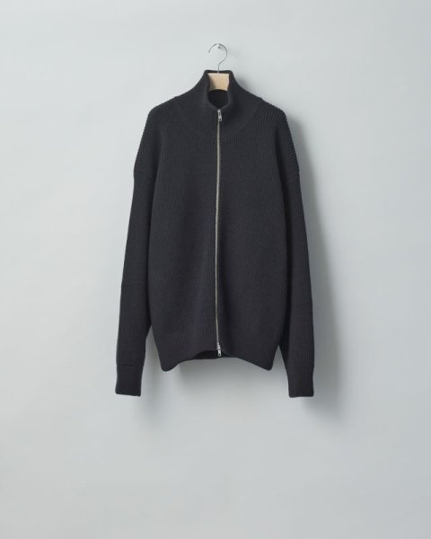 画像1: stein       OVERSIZED DRIVERS KNIT ZIP JACKET・DARK NAVY (1)