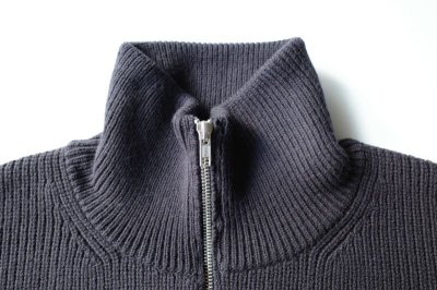 画像1: stein       OVERSIZED DRIVERS KNIT ZIP JACKET・DARK NAVY