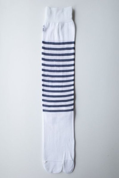 画像1: sulvam       サルバム ”socks”タビ型ロングソックス・ホワイト×ブルー
