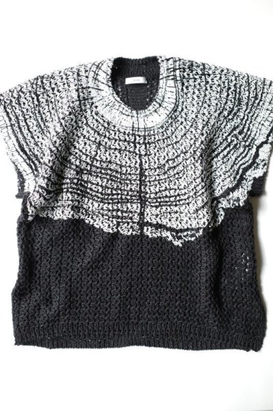 画像1: Khéiki      30%OFF  Printed Panel Sweater・Black (1)