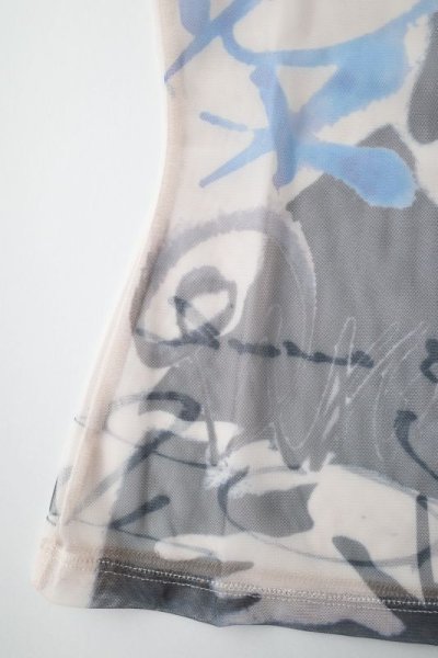 画像3: AKIKOAOKI       30%OFF graffiti mesh TOP・printB(beige)
