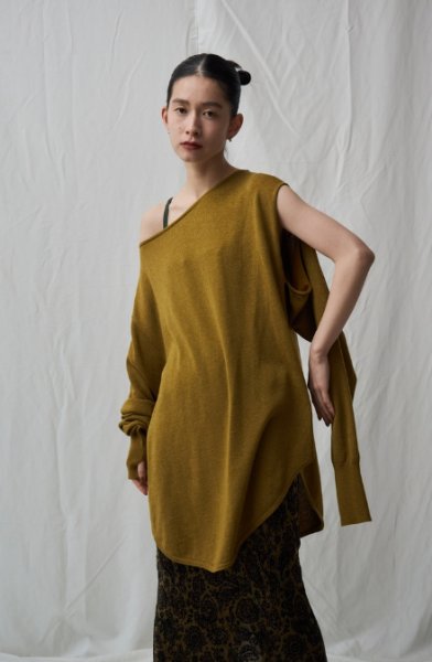 画像1: Mediam       Deformation knit tops・KHAKI (1)