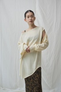 Mediam Fringe Slit Pullover・IVORY - tity