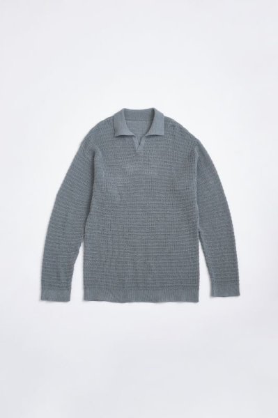 画像1: Blanc YM       skipper knit shirt slategrey (1)
