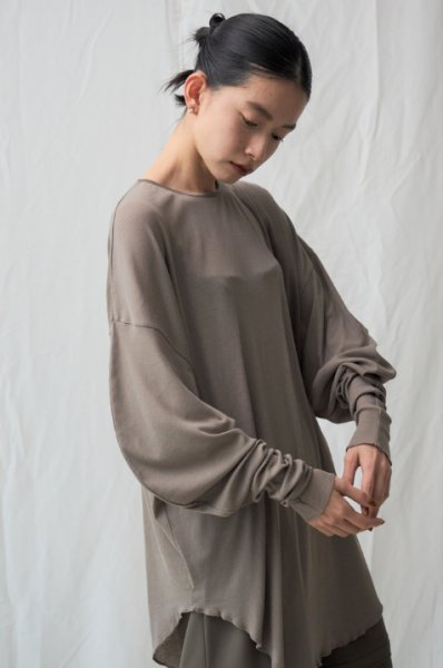 画像1: Mediam       Sheer rib top・MOCHA (1)