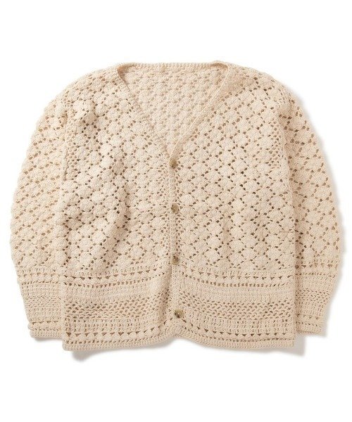 MacMahon Knitting Mills Crochet Cardigan - SOLID・NATURAL - tity