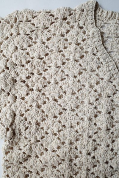 画像3: MacMahon Knitting Mills       Crochet Cardigan - SOLID・NATURAL