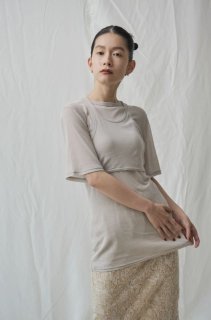 Mediam Sheer rib top・MOCHA - tity