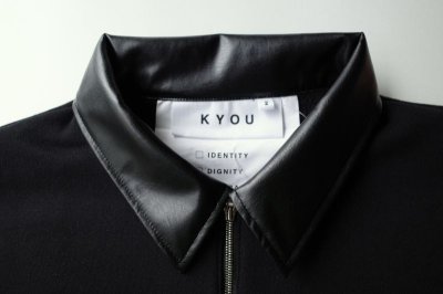 画像1: KYOU       "BROTHERS"  Eco-Leather x Heavy Weight Sweat・BLACK