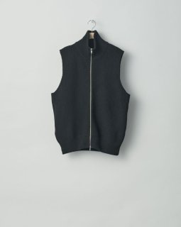 ssstein COTTON CONTRAST STITCH KNIT VEST・BLACK - tity