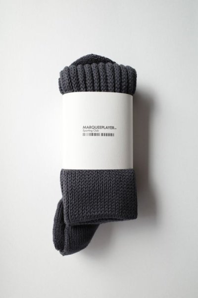 画像1: MARQUEE PLAYER        Hybrid rib socks Hi charcoal"made in Japan"