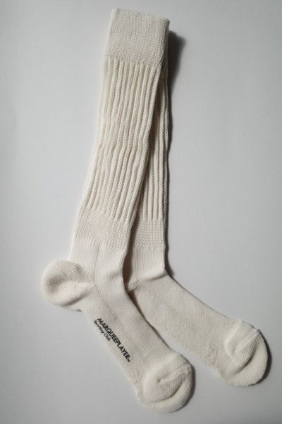 画像2: MARQUEE PLAYER        Hybrid rib socks Hi ivory white"made in Japan"
