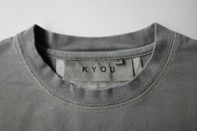 画像1: KYOU       TEE-NS.03 /embroidery race remake overdyed tee ・charcoal
