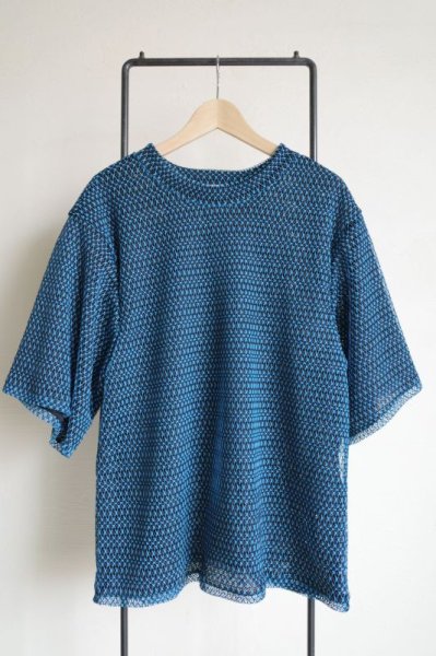 画像1: DOUGALL       Layered Mesh T-shirts・blue (1)
