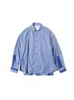 画像1: KYOU       "BEAN” Switching Baloon Shirt・blue stripe (1)