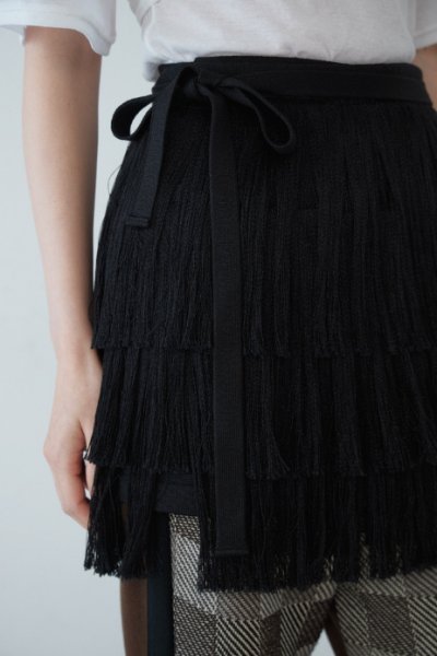 画像1: Mediam       Fringe Skirt・black (1)