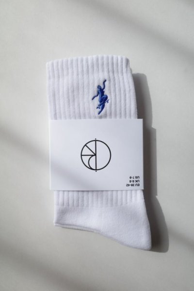 画像1: Polar Skate Co.       Rib Socks No Comply・White×Blue