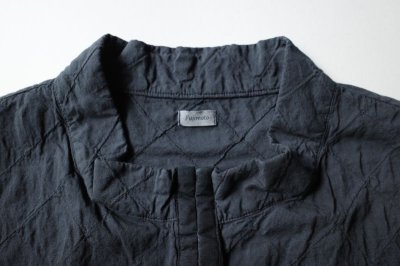 画像1: Fujimoto       India Fabric Overdyed Vest Shirt・BLACK