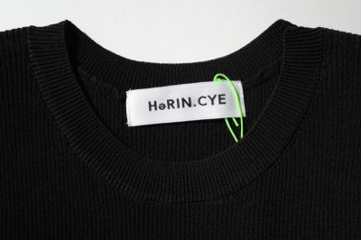 画像1: HeRIN.CYE       Back slit knit tops・BLACK