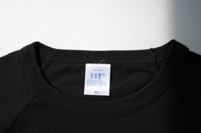 画像1: black means　 ラグランプリントTシャツ・BLACK×BLACK